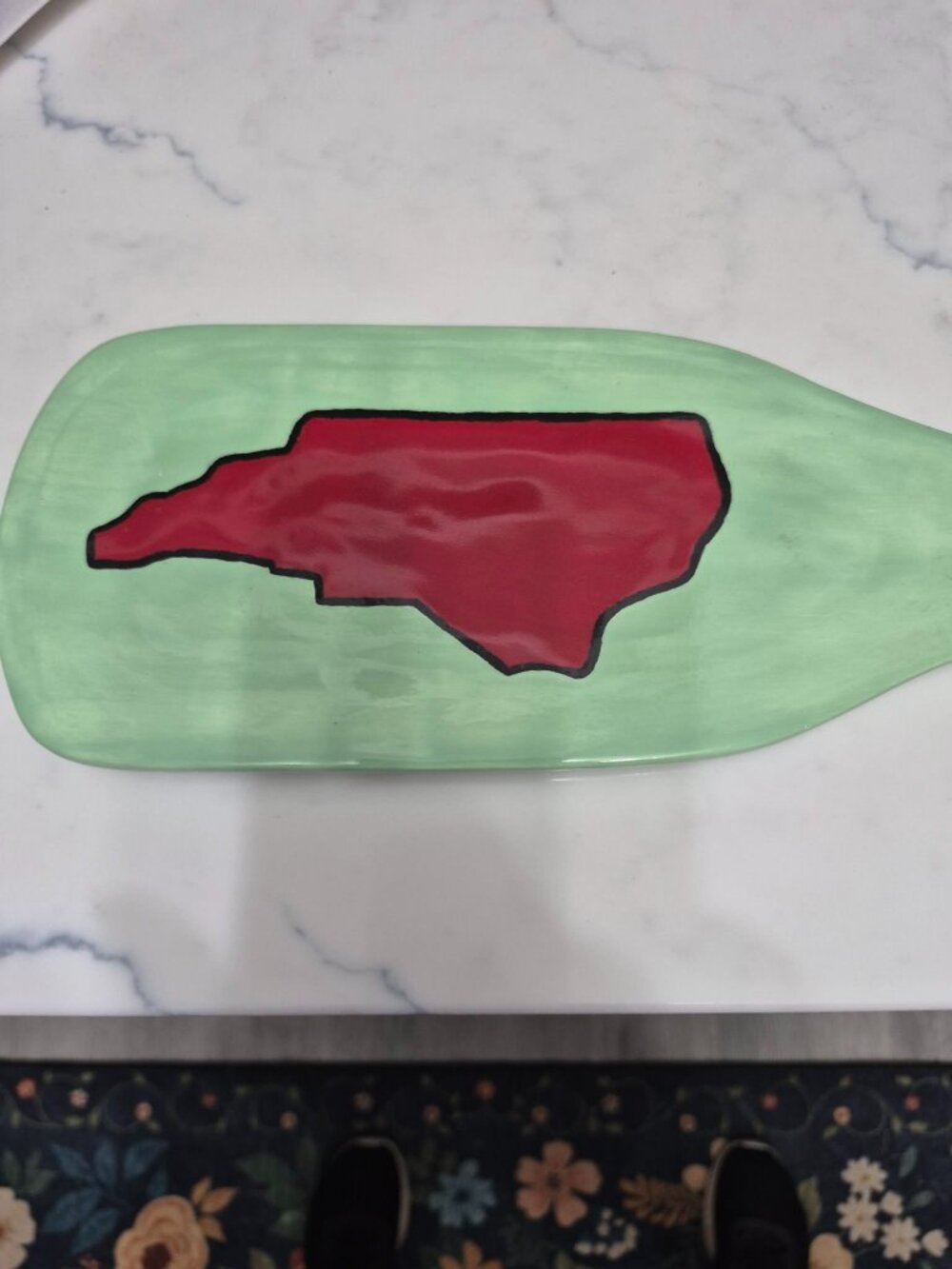 Hand painted Ceramic Wine Bottle Shaped North Carolina Go Pack